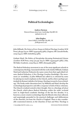 Political Ecclesiologies