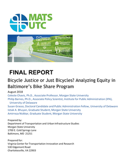 Baltimore Bicycle Infrastructure and Study Site