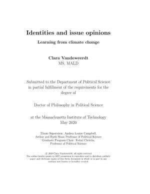 Identities and Issue Opinions
