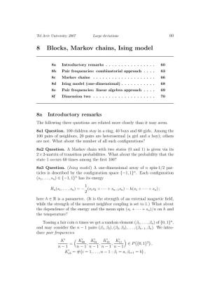 8 Blocks, Markov Chains, Ising Model