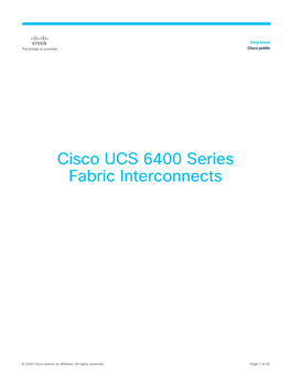 Cisco UCS 6400 Series Fabric Interconnects