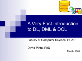 Introduction to DDL, DML &