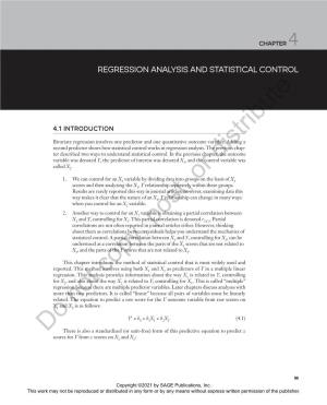 Regression Analysis and Statistical Control