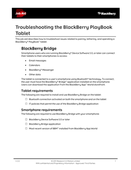 Troubleshooting the Blackberry Playbook Tablet