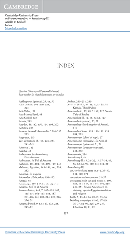 (See Also Glossary of Personal Names) Page Numbers for Related Illustrations Are in Italics