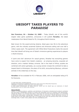Ubisoft Takes Players to Paradise