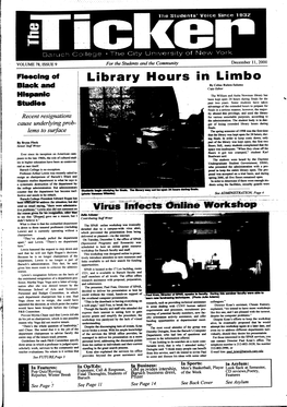 Library Hours In• Lilllbo "Ckand.' by Celine Ruben-Salama Copy Editor