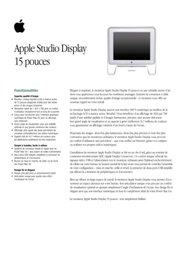 Apple Studio Display 15 Pouces