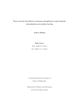 Tensor Network Descriptions of Quantum Entanglement in Path Integrals