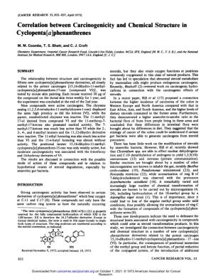 Correlation Between Carcinogenicity and Chemical Structure in Cyclopenta[A]Phenanthrenes