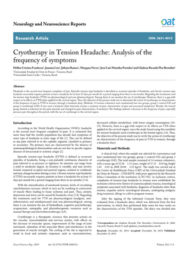 Cryotherapy in Tension Headache