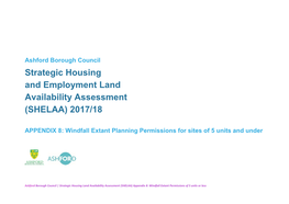 Strategic Housing and Employment Land Availability Assessment (SHELAA) 2017/18