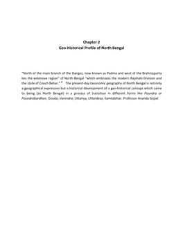 Chapter 2 Geo-Historical Profile of North Bengal