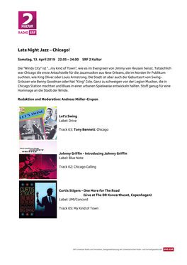 Late Night Jazz – Chicago!