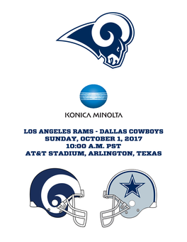Los Angeles Rams - Dallas Cowboys Sunday, October 1, 2017 10:00 A.M