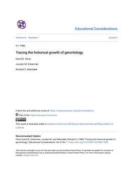 Tracing the Historical Growth of Gerontology