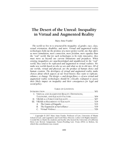 The Desert of the Unreal: Inequality in Virtual and Augmented Reality