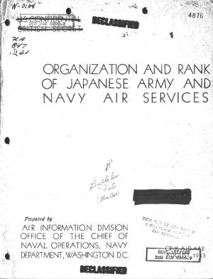Organization and Ran:~~ of Japanese Army An~J Navy Air