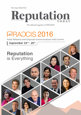 REPUTATION TODAY SEP 2016 PRAXIS 2016 Agenda - Aamby Valley