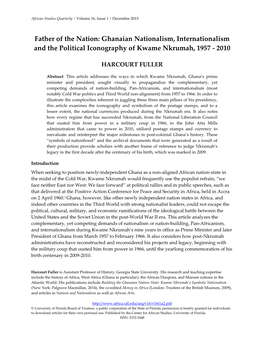 Ghanaian Nationalism, Internationalism and the Political Iconography of Kwame Nkrumah, 1957 - 2010