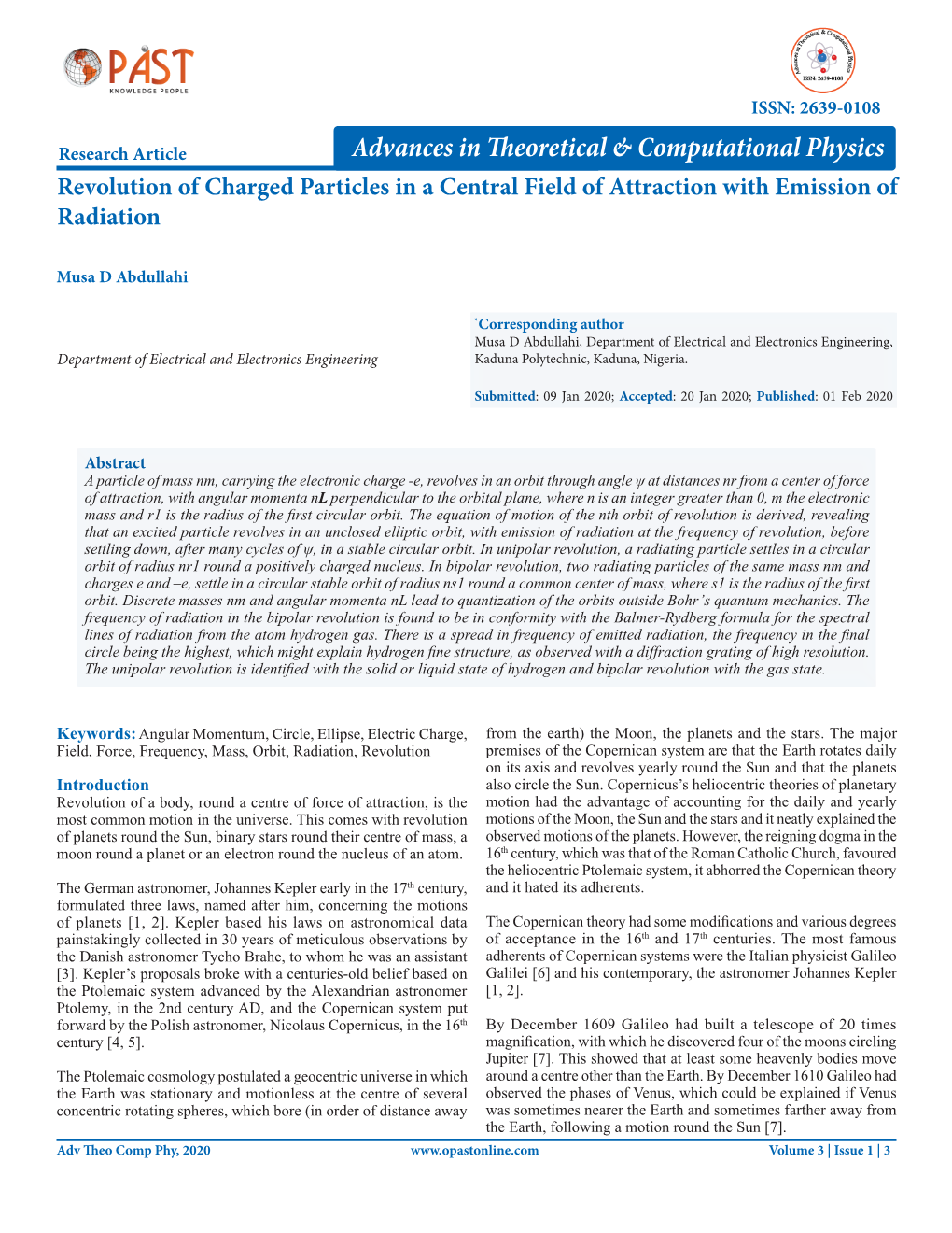 Revolution of Charged Particles in a Central Field of Attraction with Emission of Radiation