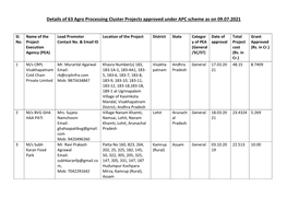 Details of 63 Agro Processing Cluster Projects Approved Under APC Scheme As on 09.07.2021