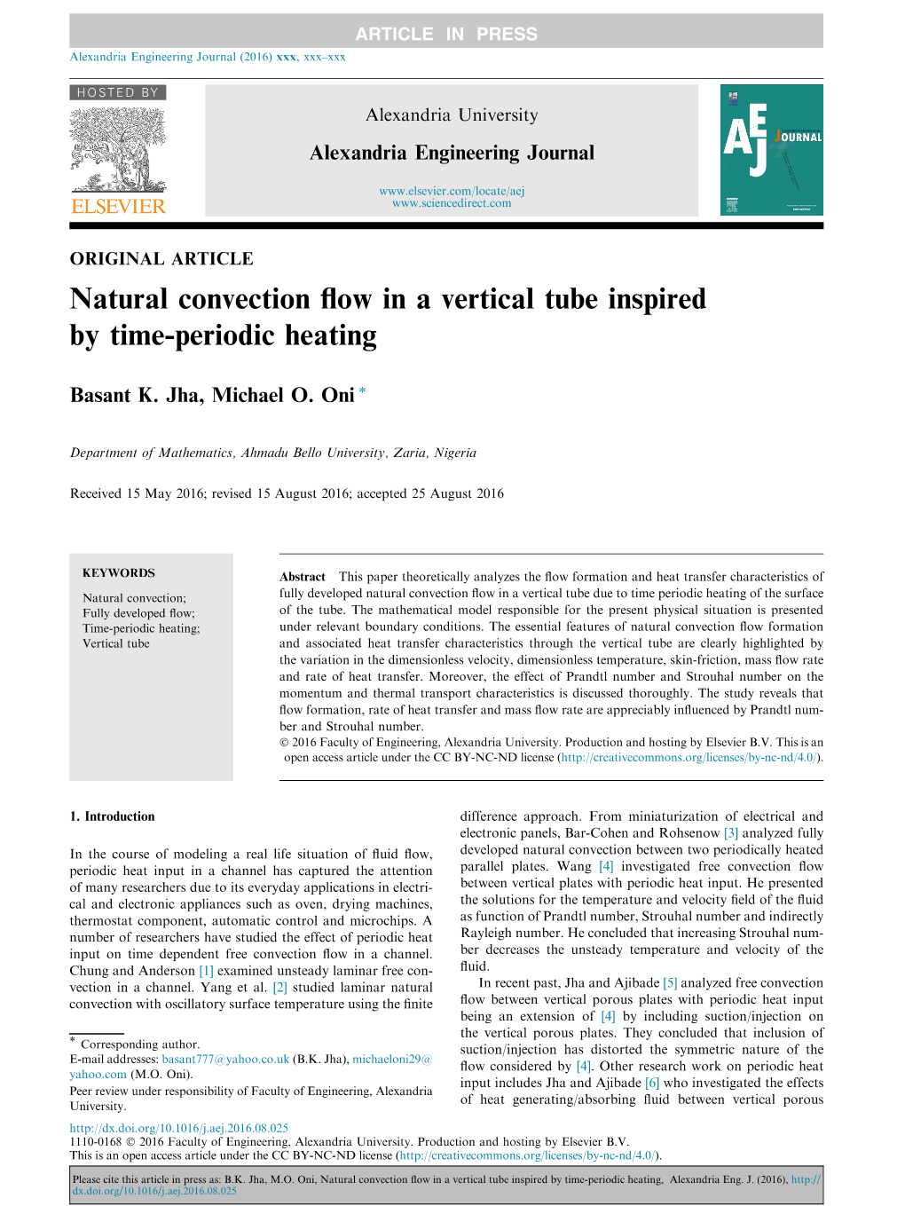 Natural Convection Flow in a Vertical Tube Inspired by Time-Periodic Heating