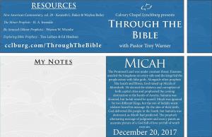 Through the Bible – Micah Bethlehem