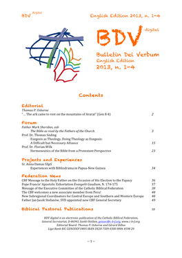 Bulletin Dei Verbum 2013, N