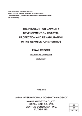 The Project for Capacity Development on Coastal Protection and Rehabilitation in the Republic of Mauritius