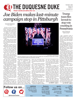 Joe Biden Makes Last-Minute Campaign Stop in Pittsburgh