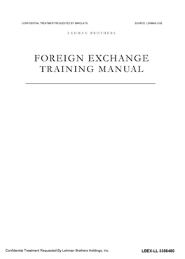 Foreign Exchange Training Manual