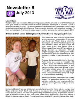 Newsletter 8 July 2013