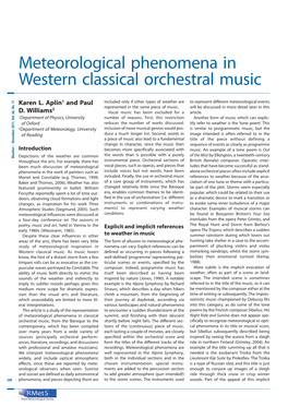 Meteorological Phenomena in Western Classical Orchestral Music