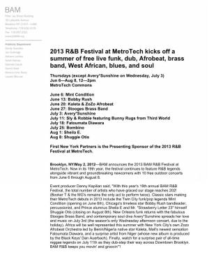 2013 R&B Festival at Metrotech Kicks Off A