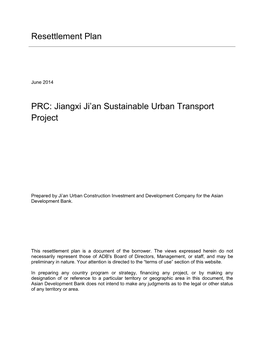 45022-002: Jiangxi Ji'an Sustainable Urban Transport Project