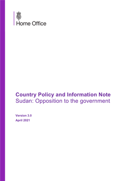 CPIN Sudan: Opposition to the Government