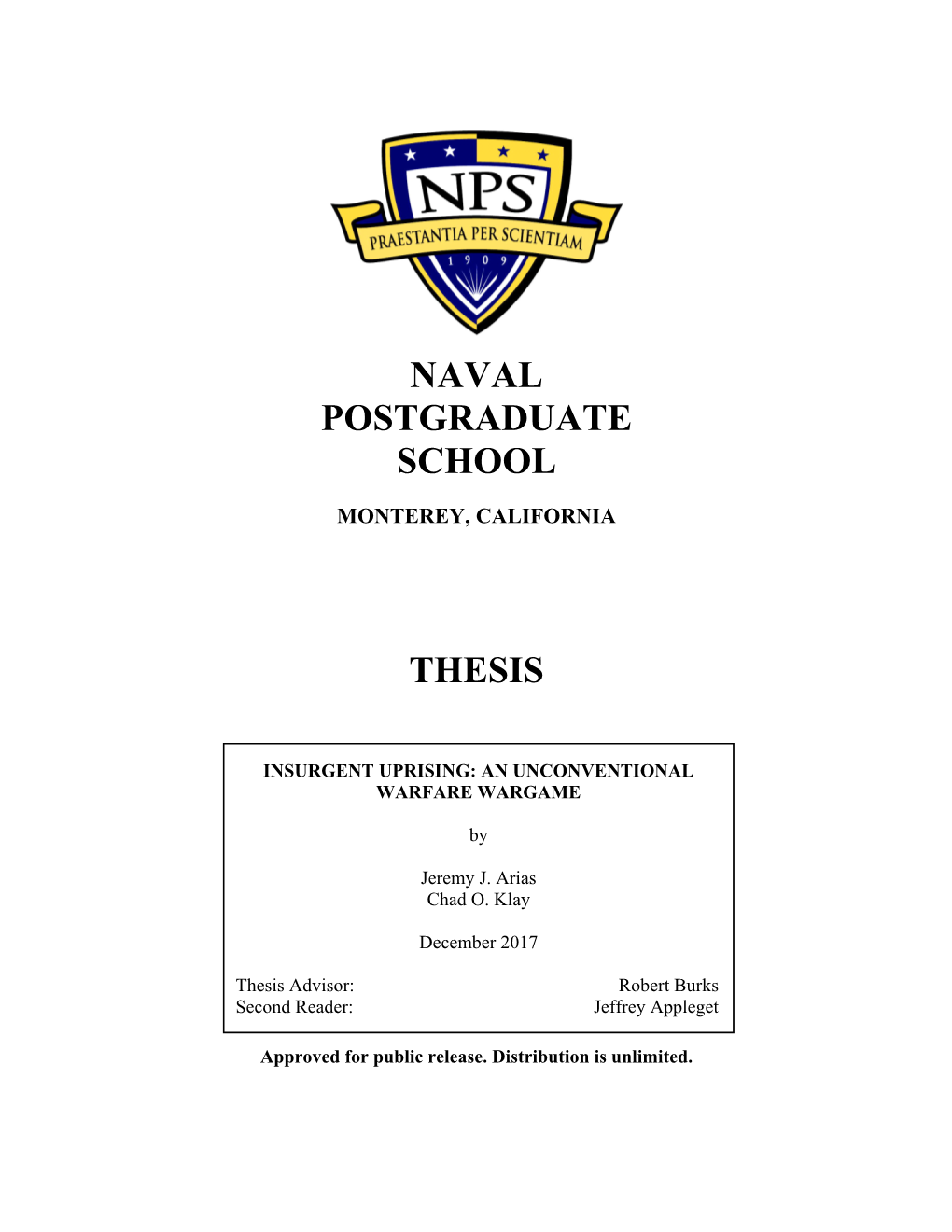 Naval Postgraduate School Thesis