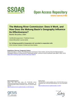 Does It Work, and How Does the Mekong Basin's Geography In