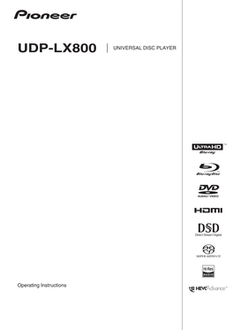 Udp-Lx800 Universal Disc Player