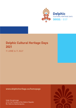 Delphic Cultural Heritage Days 2021 11 JUNE to 11 JULY