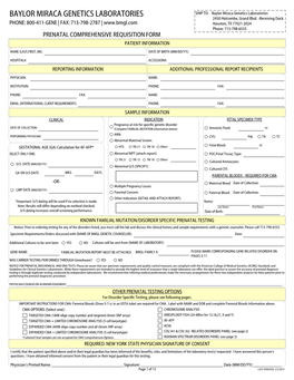 Prenatal Testing Requisition Form
