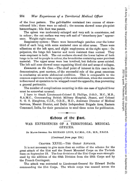 18Cbocs of Tbe ~Ast. WAR EXPERIENCES of a TERRITORIAL MEDICAL OFFICER