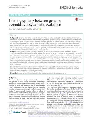 Inferring Synteny Between Genome Assemblies: a Systematic Evaluation Dang Liu1,2, Martin Hunt3,4 and Isheng J Tsai1,2*
