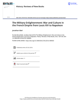 War and Culture in the French Empire from Louis XIV to Napoleon