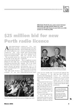 $25 Million Bid for New Perth Radio Licence