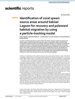 Identification of Coral Spawn Source Areas Around Sekisei Lagoon For