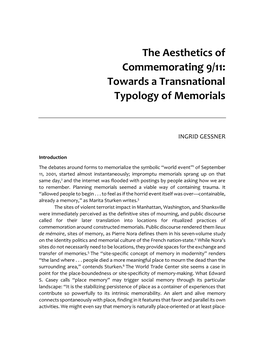 The Aesthetics of Commemorating 9/11: Towards a Transnational Typology of Memorials