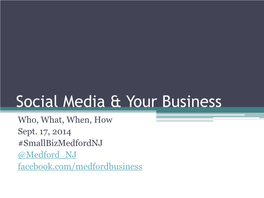 Social Media & Your Business