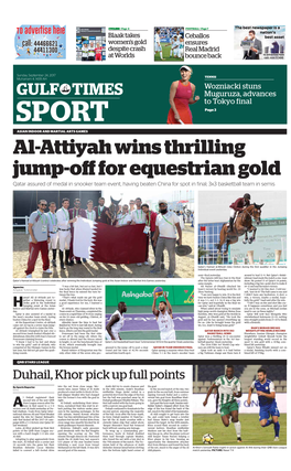 Al-Attiyah Wins Thrilling Jump-Offfor Equestrian Gold